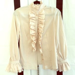 Ruffled button up blouse